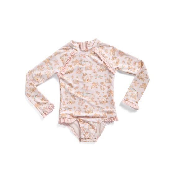 CYNTHIA ROWLEY Peachy Keen Toddler Girls One-piece Rashguard Swimsuit